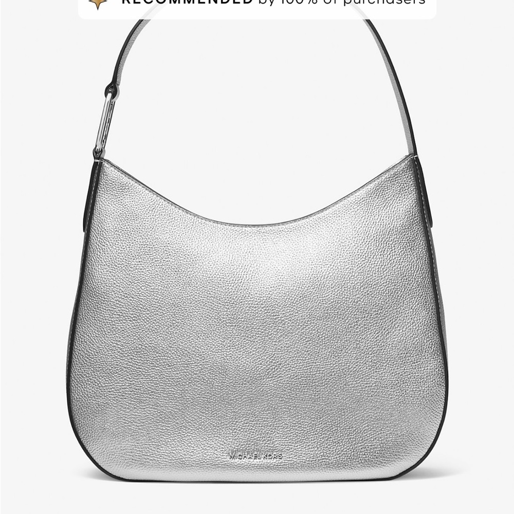 Michael Kors Metallic Silver Leather Hobo Bag